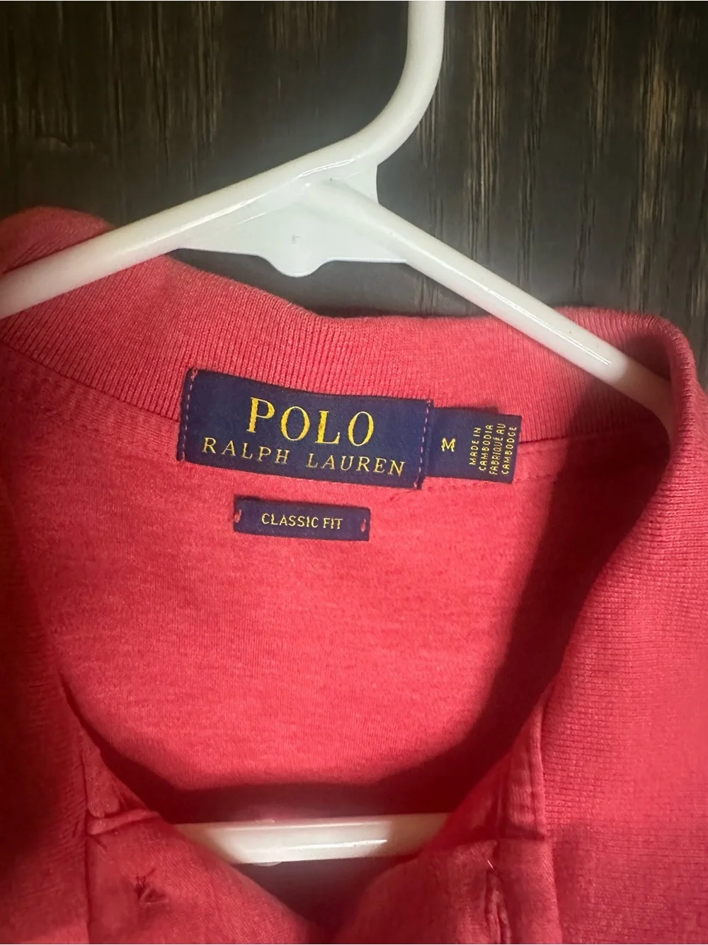 Ralph Lauren Men’s Coral Red Polo with Navy Pony